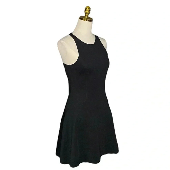 ABERCROMBIE & FITCH | Black Neoprene Scuba Knit Fit & Flare Skater Dress Size M - Picture 3 of 9